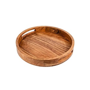 Bandeja de servicio de madera de Acacia personalizada hecha a mano sólida bandeja de servicio de alta calidad ecológica para el hogar Hotel restaurante uso bandeja de café - Product Image 4