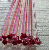 Untaian bunga mawar mutiara Set 10 pita bunga mawar untuk Mandap pernikahan, partisi Nikah, latar belakang panggung & dekorasi tirai pesta