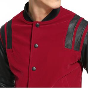 Chaqueta Universitaria de Lona para Hombre de Alta Calidad OEM con Mangas de Cuero y Bordado Chenille, Personalizable con Letras, Tallas Grandes - Product Image 4