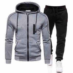 Conjuntos de pantalones de chándal con capucha transpirables de alta calidad para hombre, chándal estampado con cremallera Cargo Color sólido 100% algodón Otoño Invierno Venta-2 - Product Image 6