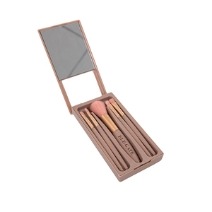 Ensemble professionnel de 5 pinceaux de maquillage avec poils synthétiques doux et complets pour le visage et les lèvres, 13 pièces par ensemble avec étui - Product Image 3