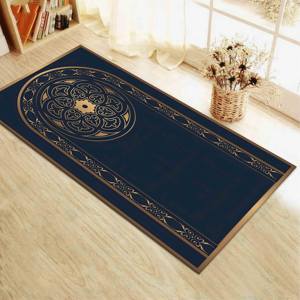Alfombra de Oración Islámica Dorada: Decoración Musulmana para el Hogar, Alfombra de Adoración, con Pelo Suave - Product Image 4