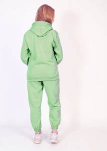 Ensemble de survêtement en coton à capuche pour femme, taille plus, logo personnalisé 2026, respirant, décontracté, uni, toutes les couleurs, hiver - Product Image 4