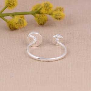 Kingman Turquoise Sterling Silver Luxury Minimalist Boho <b>Dainty</b> Southwest Gemstone Wedding <b>Ring</b> Her Handmade Silver Gift - Product Image 4