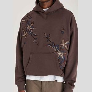 เสื้อมีฮู้ดแฟชั่นแนวสตรีทผ้าคอตตอนผ้าฟลีซปักลายดิจิตอลสำหรับฤดูหนาว - Product Image 4