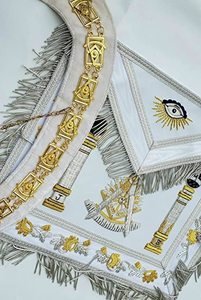 Vente en gros de tablier maçonnique brodé à la main, tablier maçonnique maître maçon - Product Image 2