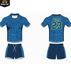 Conjunto de Camiseta y Pantalones Cortos de Rugby Transpirables de Alto Rendimiento |   Sublimado Personalizado 100% Poliéster |   Ropa Deportiva de Secado Rápido OEM - Product Image 4