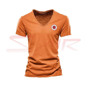 เสื้อยืดคอวีแขนสั้นผ้าฝ้าย 100% คุณภาพสูงใหม่ทั้งหมด ระบายอากาศได้ดี สวมใส่สบาย ดีไซน์สวยงามสำหรับผู้ชาย รับสั่งทำได้ - Product Image 3