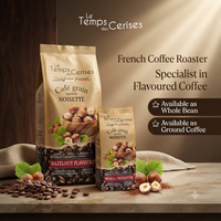 Le Temps Des Cerises Arabica Grains de café torréfiés moyennement aromatisés à la noisette 225g (7,9 Oz) Certifié IFS Café gourmet de qualité supérieure