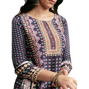 Ensemble Sharara imprimé violet pour la vente en gros de vêtements de fête ethniques élégants rassemblements culturels Occasions festives et commandes personnalisées en gros - Product Image 5
