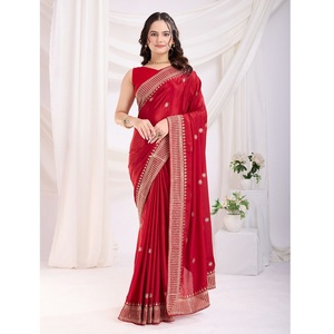 Meilleures ventes Nouveau designer Occasion de fête de mariage Chinnon Silk Saree Fashionable Sarees à vendre aux prix de gros - Product Image 1