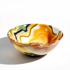 Tazón para Servir Multifuncional de Resina de Primera Calidad, Acabado Brillante, Modelo Diseño Ángel, Artesanía 3D Hecha a Mano para Comedor Moderno - Product Image 1