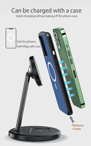 Für Magnetisches Kabelloses Ladegerät mit Schnellladefunktion 15W 2-in-1 Ständer & Dock 5V/2A Eingang Kopfhörer-Kompatibilität - Product Image 6