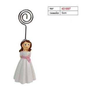 Figura Niña de la Comunión con Pinza de 5 cm, Elegante Decoración Religiosa para Eventos - Product Image 1