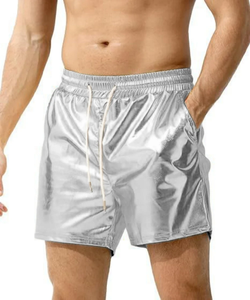 Pantalones Cortos de Moda para Hombre, Brillantes, Dorados y Plateados, para Actuaciones en Escenario, Discotecas, Playa - Product Image 3