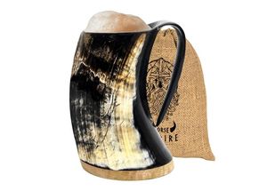 Logotipo personalizado nueva vaca cuerno de buey taza de cerveza pulido búfalo Natural taza para beber con estilo náutico Animal artesanía vidrio - Product Image 3