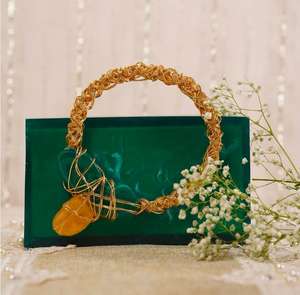 กระเป๋าคลัทช์เรซิ่นทำมือสุดหรู ประดับด้วยหิน รูปทรงออกแบบเองได้ คุณภาพพรีเมียม แฟชั่น ราคาดีที่สุด - Product Image 4