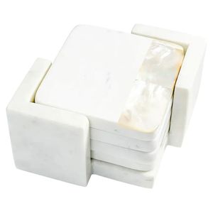 Posavasos de piedra de mármol blanco hexagonal de diseño moderno de Venta caliente Producto superior para Navidad en esteras y almohadillas Género - Product Image 2