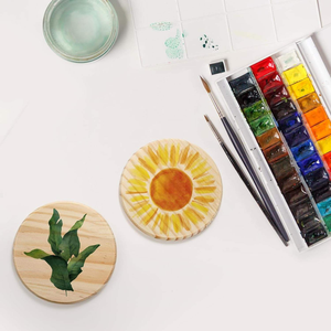 24 sous-verres en bois non finis, sous-verres ronds en bois brut de 4 pouces pour l'artisanat, sous-verres épais avec 96 nœuds en mousse pour le bricolage - Product Image 3