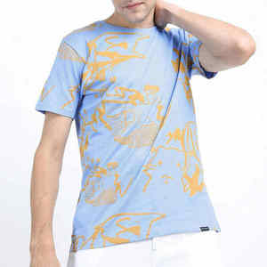 Latest Price <b>Printed</b> 100% Cotton Short Sleeves Men Shirt Breathable Casual Wear Men T Shirt - Product Image 1