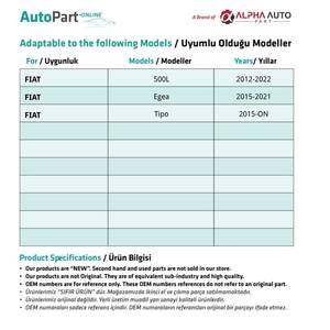 Clips de Retención de Alambre para Capó para Fiat 500L, Egea, Tipo - 50 Piezas - Product Image 2