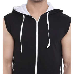 Camisetas sin Mangas con Capucha para Hombre de Alta Calidad para Invierno, 100% Algodón, Sudadera sin Mangas con Capucha - Product Image 3