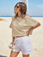 Haut court côtelé en coton respirant à carreaux pour femme, style moderne et tendance, confortable et esthétique pour l'été