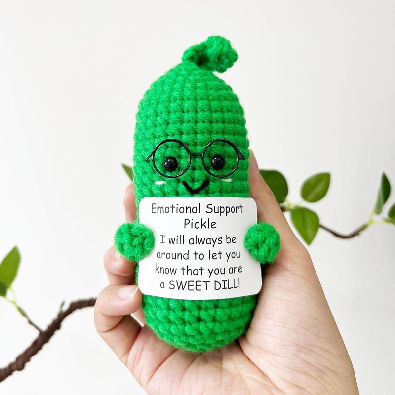 Cute Crochet Pickle Ornament Knitted Pickle