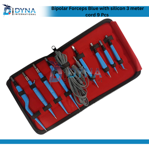 Juego de pinzas de bayoneta bipolar europea de 9 piezas | Recubrimiento azul de calidad superior | Con Cable de silicona - Product Image 5