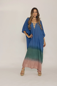 New Collection Women <b>Summer</b> <b>Kaftan</b> Long Length Swim Cover up Hand Tie Dye Boho Nightdress Women Long <b>Kaftan</b> - Product Image 2