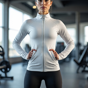 Chaqueta deportiva de Color sólido para mujer, chaqueta deportiva para entrenamiento atlético, chaquetas de entrenamiento para ejercicio, chaqueta de entrenamiento de Yoga de fútbol para mujer - Product Image 6