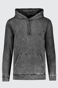 Pull à manches longues surdimensionné personnalisé de haute qualité sweat à capuche délavé à l'acide hommes noir délavé vintage sweats à capuche de détresse OEM - Product Image 5