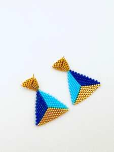 Boho ต่างหูลูกปัดด้วยการออกแบบสีฟ้าครามแอนดี้ cascading Fringe, เครื่องประดับของขวัญที่ไม่ซ้ำกัน - Product Image 3