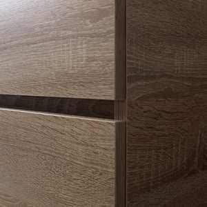 90cm Wall-Hung <b>Bathroom</b> Cabinet with Wood-Effect Drawer and <b>Black</b> Shanghai Sink Elegant <b>Set</b> - Product Image 5