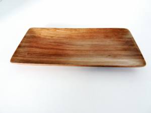 Plateau de service en bois de forme ronde de couleur marron de style vintage en bois massif naturel pour la vaisselle de bureau de fête d'anniversaire vaisselle utilisée - Product Image 5