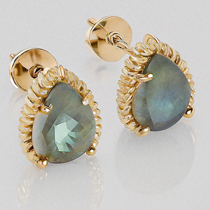 ต่างหูเม็ดกลมสีเงินสเตอร์ลิงแบบ925สไตล์น่ารักพร้อมแผ่นอัญมณีและโรเดียมธรรมชาติสำหรับงานแต่งงาน - Product Image 5