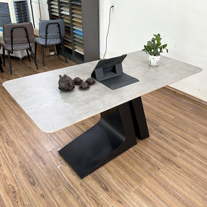 โต๊ะรับประทานอาหารทรงสี่เหลี่ยมมินิมอล 140/160x80 ซม. ท็อปไม้อัดและขาเหล็ก ประกอบสำเร็จและขยายได้ โต๊ะครัว BA68106 - Product Image 3