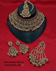 Traditional Antique Handmade CZ Studded Thread Work Patwa Indian Necklaces Earrings & Head Wear For Womens & <b>Girl</b> <b>Jewellery</b> <b>Sets</b> - Product Image 3