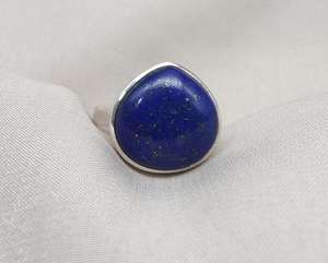 Lapis Lazuli Ring 925 Sterling Silver Boho Gemstone Statement Jewelry Gift for Her Women - Product Image 3