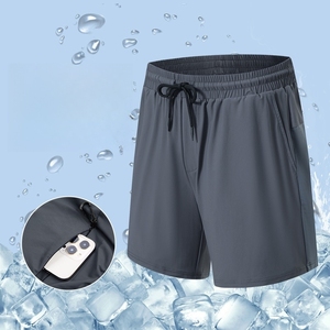 Wholesale Breathable Ice Silk Thin Quick Dry Running <b>Shorts</b> <b>Men's</b> Sports Casual Gym <b>Shorts</b> With <b>Zip</b> PocketDDP shipping - Product Image 6