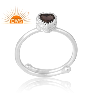 Anillo de piedras preciosas ahumadas naturales de Plata de Ley 925, joyería personalizada para mujer, regalo para ella - Product Image 1