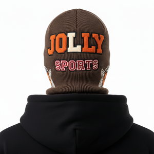 Men Cold Weather Balaclava Premium Quality Acrylic Knit Fabric 300 GSM Soft Touch Brown Custom Logo Balaclava for Men - Product Image 2