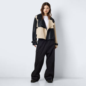 Chaqueta de piel de oveja genuina suave y fina de alta calidad para mujer, longitud larga con decoración bordada, nueva moda, tela de PU transpirable - Product Image 3