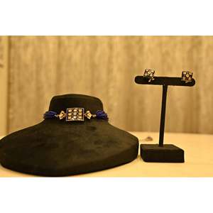 Ethnic 22k <b>Gold</b> Choker with Earrings <b>Set</b> Geometric Design Diamond Polkis Women's Jewelry Everyday Wear from Ishwar Art <b>Jewellery</b> - Product Image 1