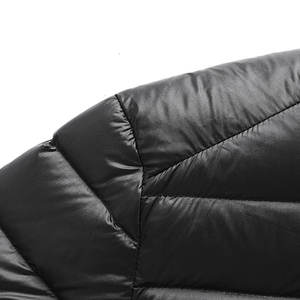 Veste matelassée en toile pour homme, style streetwear, bleu marine, légère, isolée, imperméable, chaude, pour l'extérieur, OEM, brodée, col montant - Product Image 5