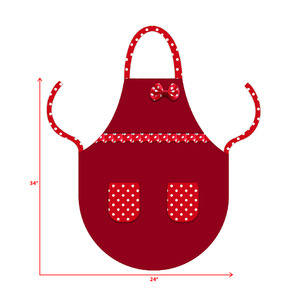 Sleeveless Cotton Tucking Print Apron for Home Work Catering Shops Cleaning Printed Design Red Color Apron - Product Image 6
