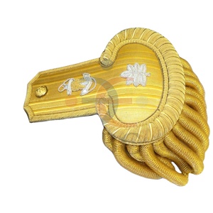 Épaulettes de luxe à franges dorées uniformes en fil de métal, broderie argentée Ancre et Feuille, pour veste de cérémonie, mode, cinéma et théâtre - Product Image 1