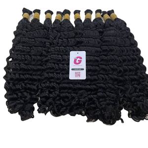 100% Vierge Remy Extension de Cheveux Humains Ondulés Profondes En Vrac Trame Teints Cheveux Indiens Meilleure Qualité - Product Image 1