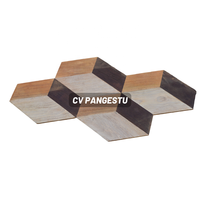 Panneau mural en bois de teck hexagonal 3D, motif géométrique moderne, insonorisant, mosaïque décorative pour l'intérieur des hôtels
