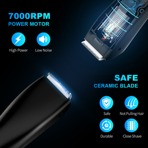 IPX7 étanche corps aine tondeuse <span class=keywords><strong>à</strong></span> cheveux dissolvant boules d'aine cheveux hommes tondeuse corps tondeuse avec lumière led noir - Product Image 4